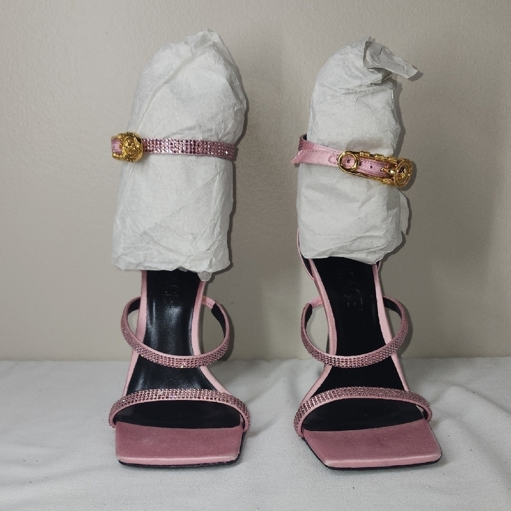 Versace-Fendace embellished satin sandals